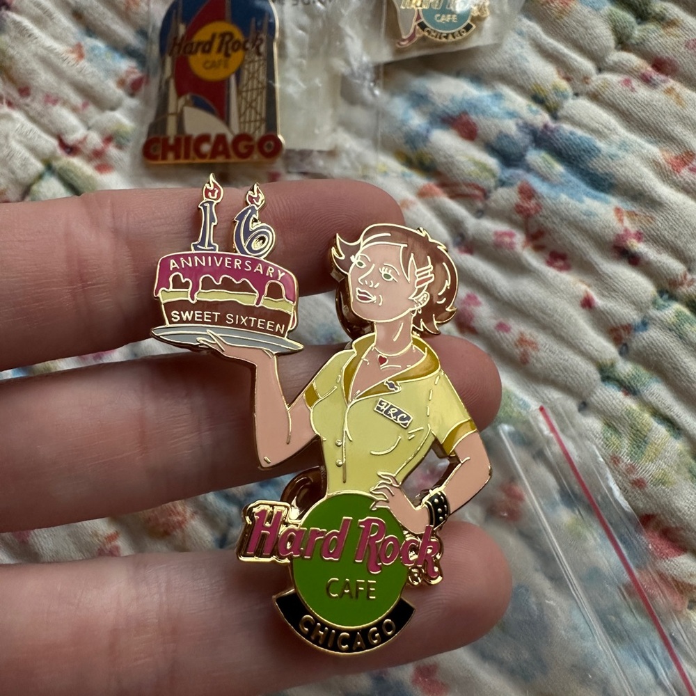 Hard Rock Cafe collectible Pins- Set of 3 Pins - CHICAGO